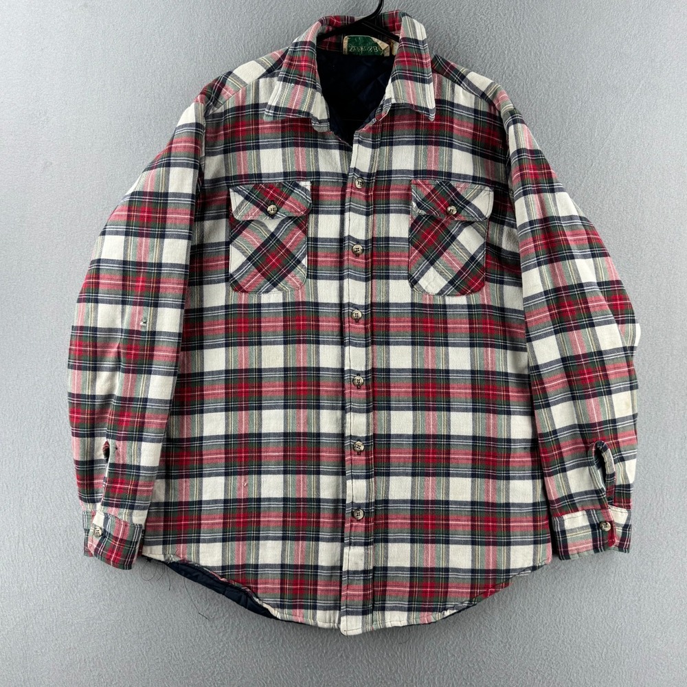 Vintage St Johns Bay Flannel Shirt Mens Large Tall Quilt Lined 90s Made in USA